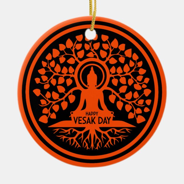 Happy Vesak Day Keramik Ornament (Vorne)