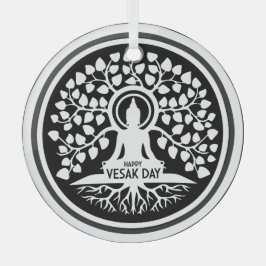 Happy Vesak Day Ornament Aus Glas
