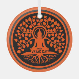 Happy Vesak Day Ornament Aus Glas