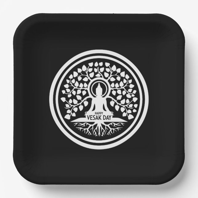 Happy Vesak Day Pappteller (Vorderseite)