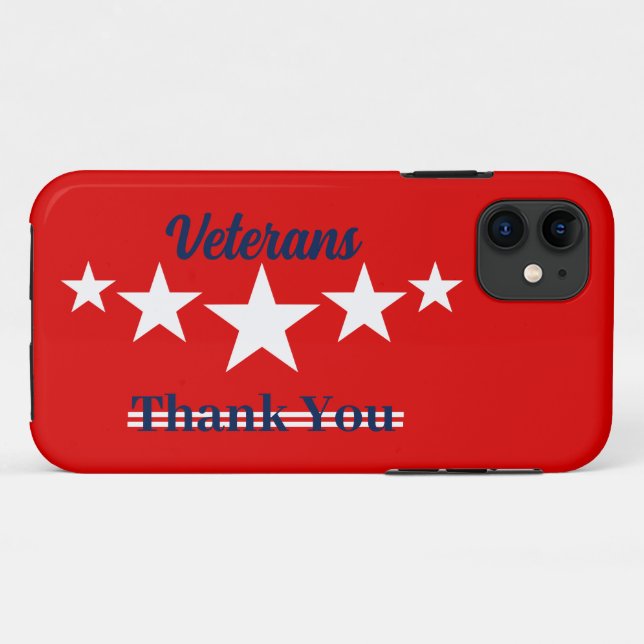 Happy Veterans Day Case-Mate iPhone Hülle (Rückseite (Horizontal))