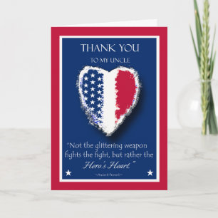 Happy Veterans Day for a Oncle, The Hero's Heart Dankeskarte