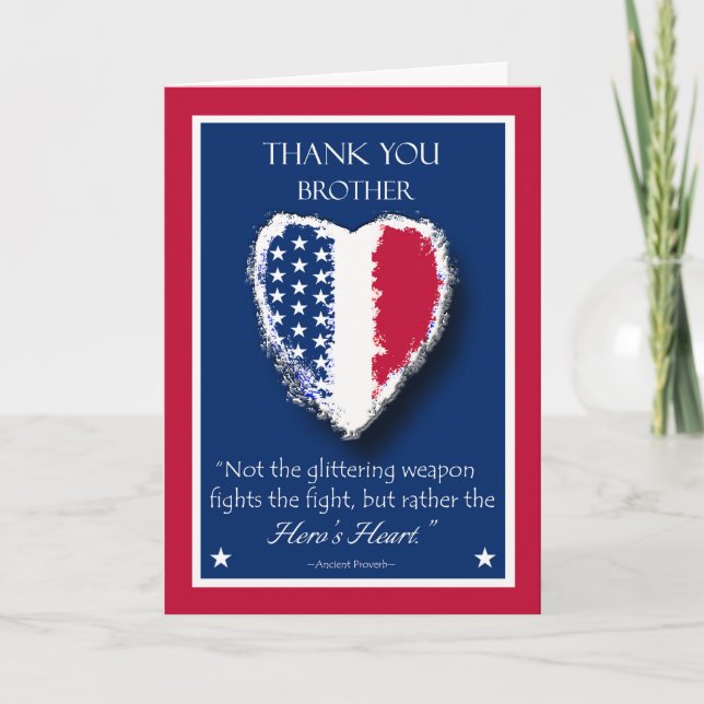 Happy Veterans Day for Brother, The Hero's Heart Karte (Vorderseite)