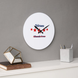 Happy Veterans Day Große Wanduhr