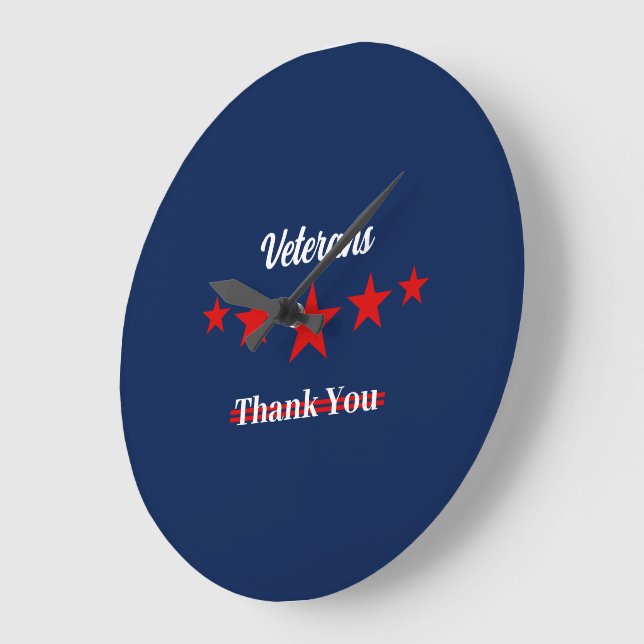 Happy Veterans Day Große Wanduhr (Winkel)