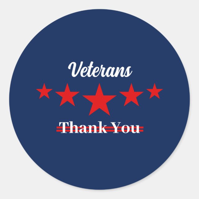Happy Veterans Day Runder Aufkleber (Vorderseite)