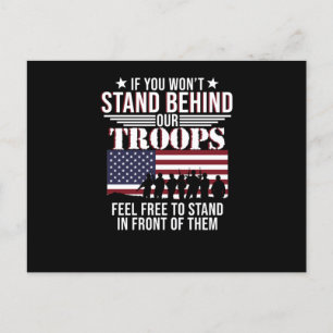 Happy Veterans Day Support hinter unseren Truppen Postkarte