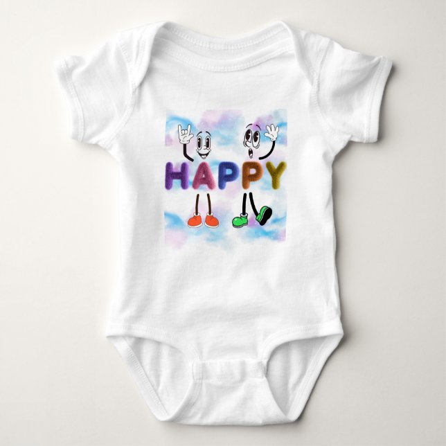Happy Vibes Baby Strampler (Vorderseite)