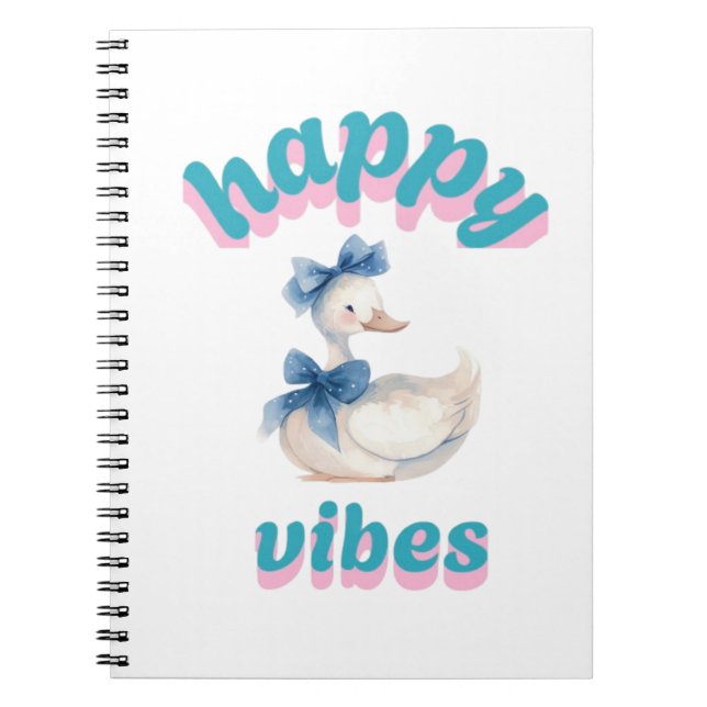 Happy Vibes Duck Notebook Notizblock (Vorderseite)