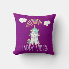 Happy Vibes Niedlich Lächeln Einhorn Kissen
