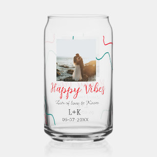 Happy Vibes nom du couple date mariage rouge