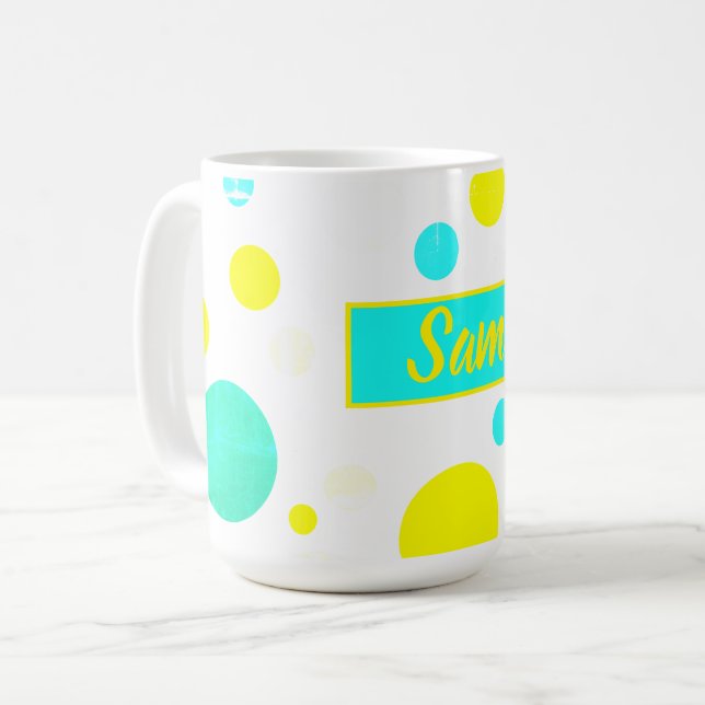 Happy Vibes Sam Add Your Name Coffee Tasse Cup (Vorderseite Links)