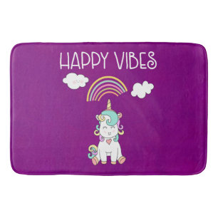 Happy Vibes Typografie Phantastisch Rainbow & Unic Badematte