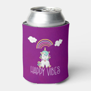 Happy Vibes Typografie Phantastisch Rainbow & Unic Dosenkühler