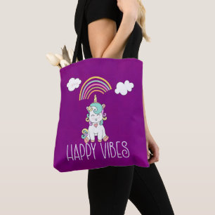 Happy Vibes Typografie Phantastisch Rainbow & Unic Tasche