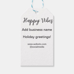 Happy vibes Weihnachtsfeiertage Grußgeschäft Geschenkanhänger