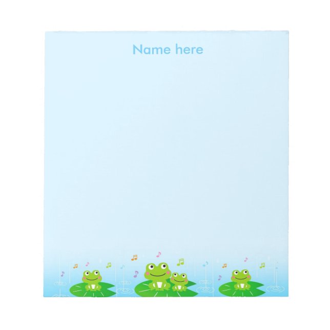 Happy Viel Glück Frogs Simple Notepad Notizblock (Vorderseite)