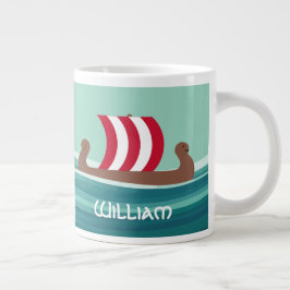 Happy Viking Ship Jumbo-Tasse