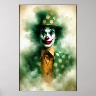 Happy Vintage Wasserfarbe Clown mit einem fröhlich Poster