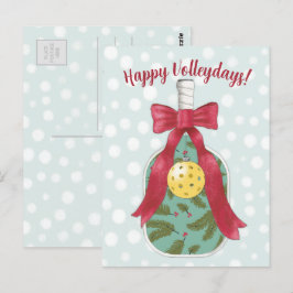 Happy Volleydays Pickleball thematische Urlaubskar Postkarte