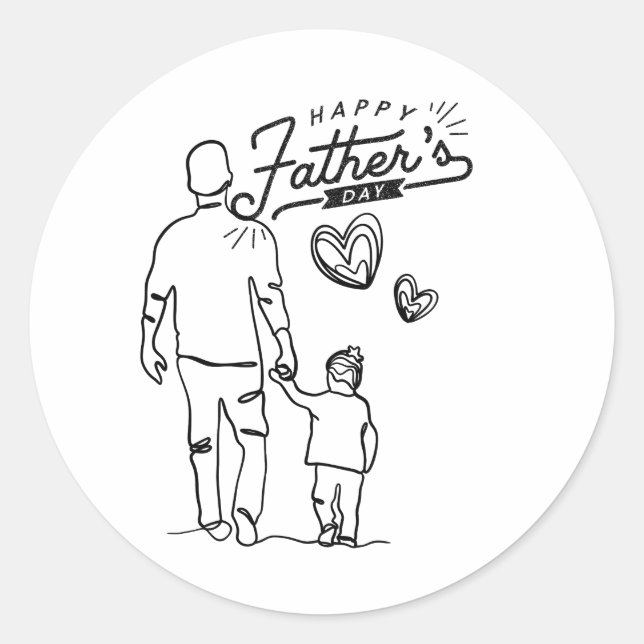 Happy Vthers Day Gegenwart Runder Aufkleber (Vorderseite)