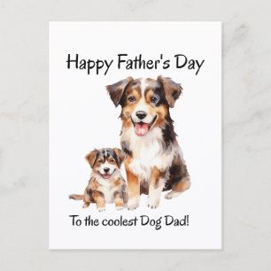 Happy Vthers Day vom Hund bis zum coolststen Vater Postkarte