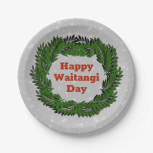 Happy Waitangi Day Fern Neuseeland Small 9" Pappteller
