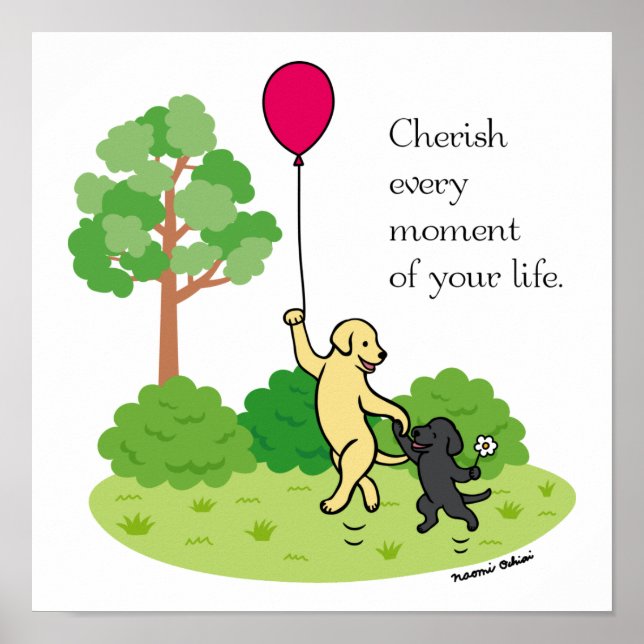 Happy Walking Labradors Cherish Poster (Vorne)