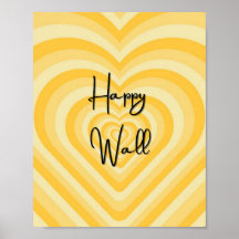 HAPPY WALL gelbe Wand-Kunstposter