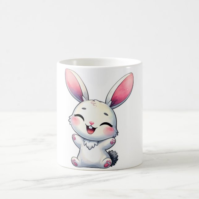 Happy Watercolor Bunny Kaffeetasse (Mittel)