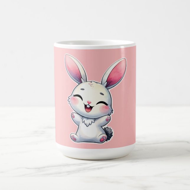Happy Watercolor Bunny Kaffeetasse (Mittel)