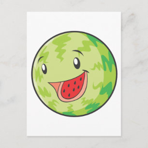Happy Watermelon Fruit Lächeln Postkarte