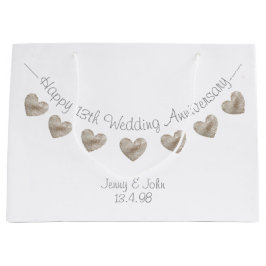 Happy Wedding 13. Jubiläum Spitzen-Herzenslammer Große Geschenktüte