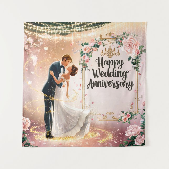 Happy Wedding Anniversary Mural #2 Wandteppich (Vorderseite)