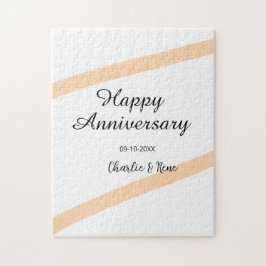 Happy wedding anniversary orange pastel lines name