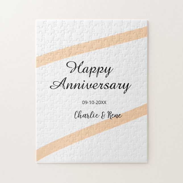 Happy wedding anniversary orange pastel lines name (Vertikal)