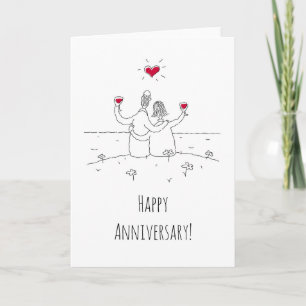 Happy Wedding Anniversary Red Heart Verheirateten Karte