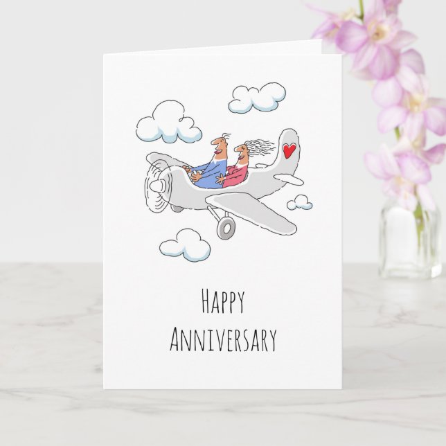 Happy Wedding Anniversary Red Heart Verheirateten  Karte (Orchidee)