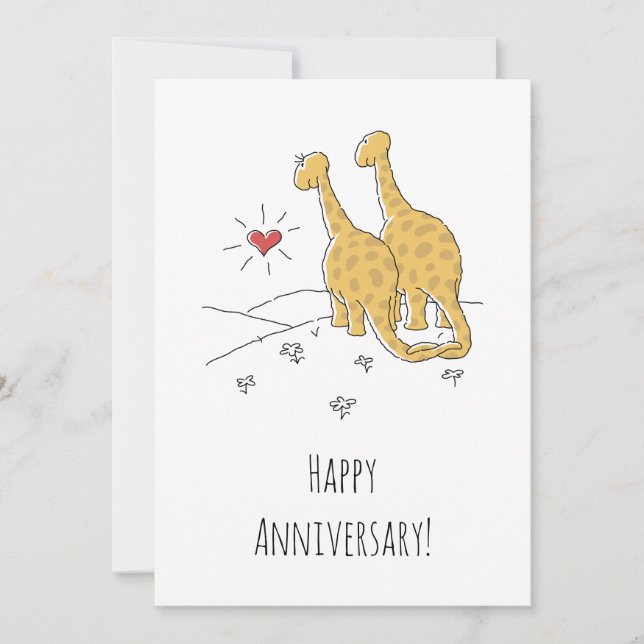 Happy Wedding Anniversary Verheiratet Dinosaurier  (Vorderseite)