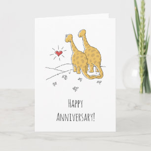 Happy Wedding Anniversary Verheiratet Dinosaurier  Karte