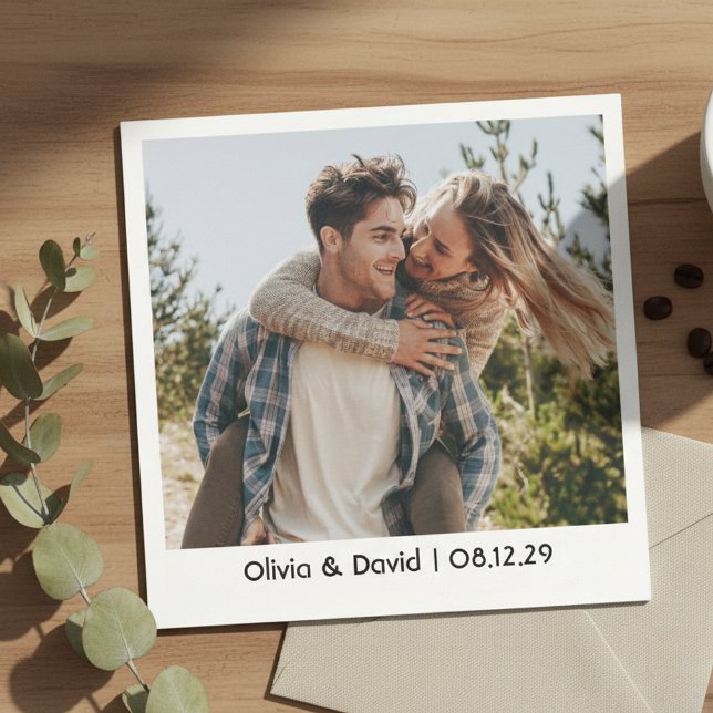 Happy Wedding Couple Photo Serviette (Von Creator hochgeladen)