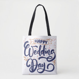Happy Wedding Day Tote Bag - Romantisches Geschenk Tasche