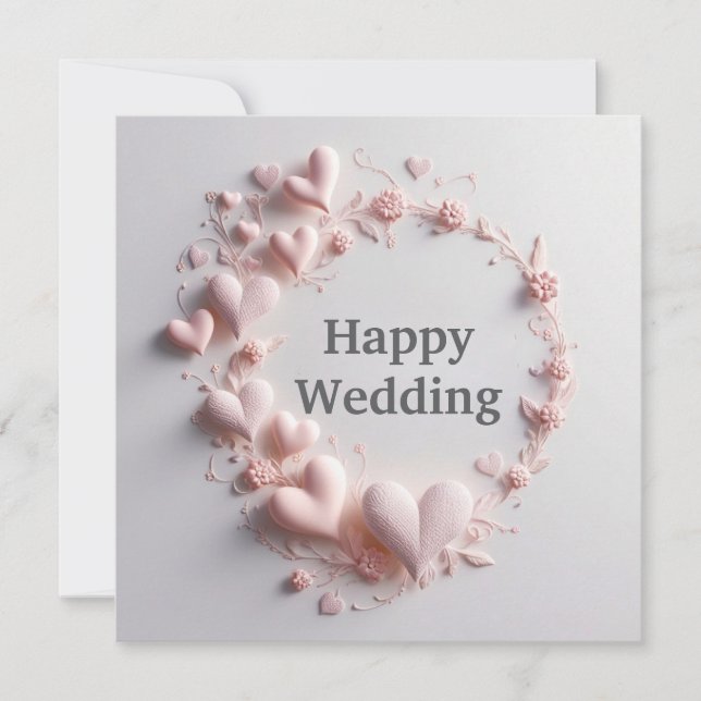 Happy Wedding Greeting Card Einladung (Vorderseite)
