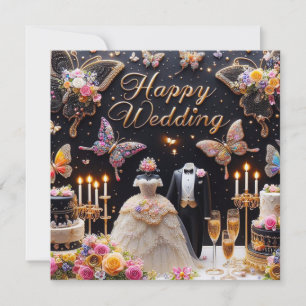 Happy Wedding Grußkarten Einladung