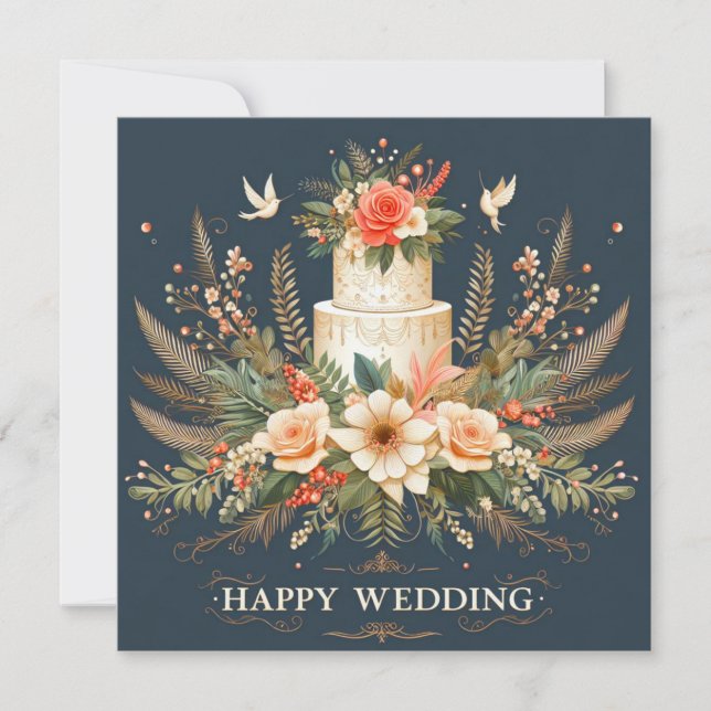 Happy Wedding Grußkarten Feiertagskarte (Vorderseite)