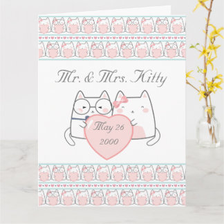 Happy Wedding Jubiläum Mr & Mrs Kitty Karte