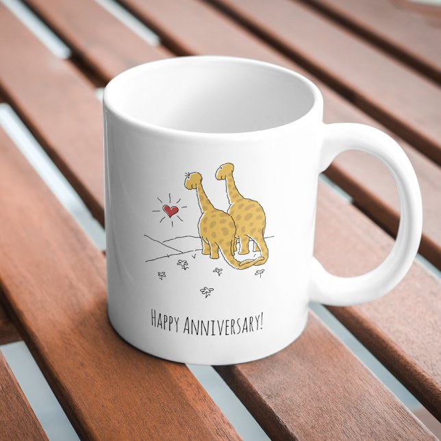 Happy Wedding Jubiläum Verheirateten Couple Dinosa Kaffeetasse (Von Creator hochgeladen)