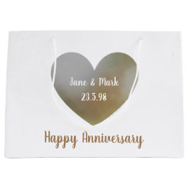 Happy Wedding Jubiläumsbeutel, herzförmige Perle Große Geschenktüte
