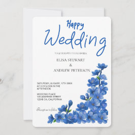 Happy Wedding Romantic Floral Wedding Einladung