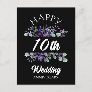 HAPPY WEDING ANNIVERSARY BLOSSOM COUPLE GIFT POSTKARTE